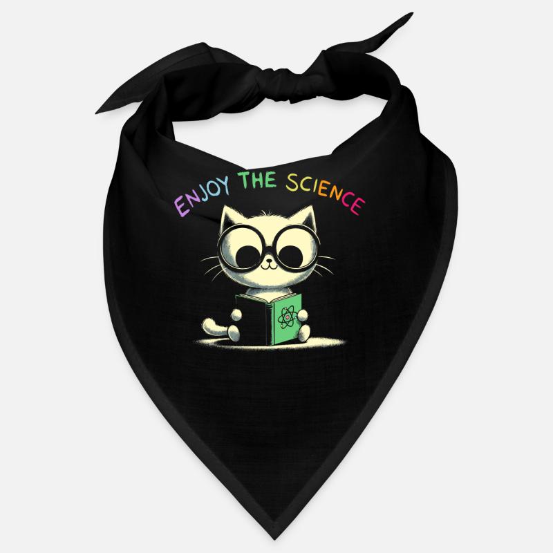 Profitez de la science. Chat d’école mignon. Bandana