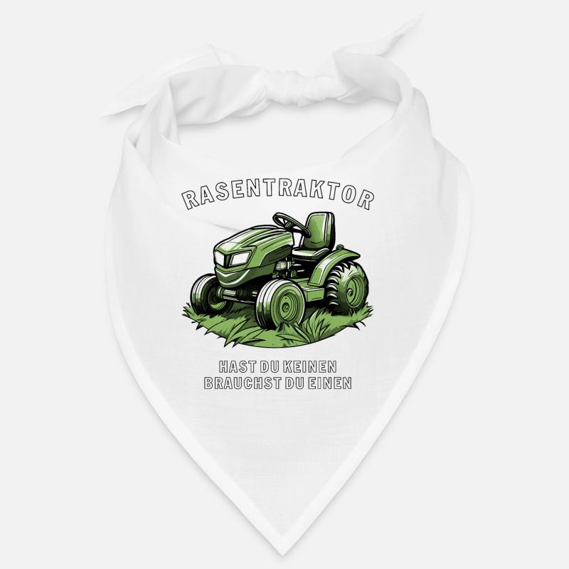 RASENMÄHER RASENTRAKTOR BRAUCHST DU - Bandana - Weiß