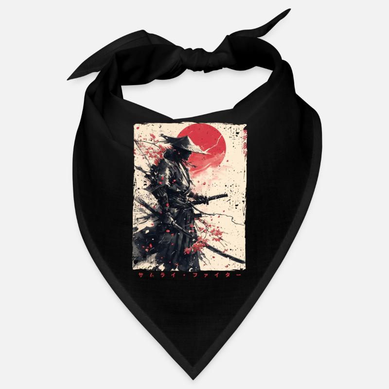 Samurai Kämpfer - Japanisches Ukiyo-e Kunstwerk Bandana