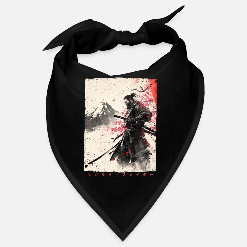 Samurai Kämpfer - Japanisches Ukiyo-e Kunstwerk Bandana