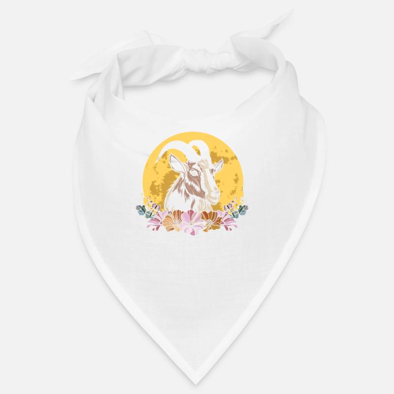 Chèvre Fleurs Sauvages Lune Florale Bandana