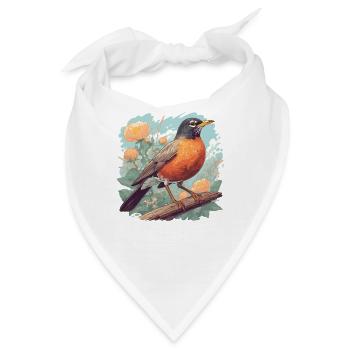 Robin Rotkehlchen - Bandana - Weiß - Vorne