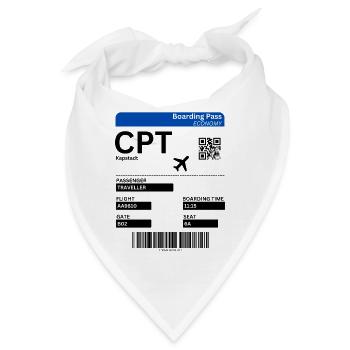 Kapstadt Boarding Pass Südafrika Urlaub Idee - Bandana - Weiß - Vorne