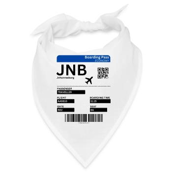 Johannesburg Boarding Pass Südafrika Urlaub Idee - Bandana - Weiß - Vorne