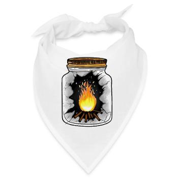 Lagerfeuer Romantik Camping Feuer feurig - Bandana - Weiß - Vorne
