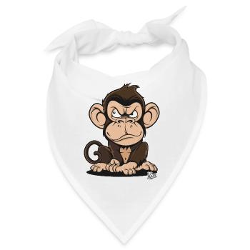 Schlauer, gruseliger Cartoon-Affe - Bandana - Weiß - Vorne