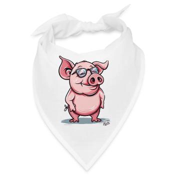 Ein Schlaues Schwein - Bandana - Weiß - Vorne