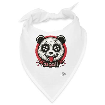 Gruselig-süßer Panda sagt "Buh" - Bandana - Weiß - Vorne