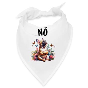 Französische Bulldogge Spruch Nö Hundeliebhaber - Bandana - Weiß - Vorne