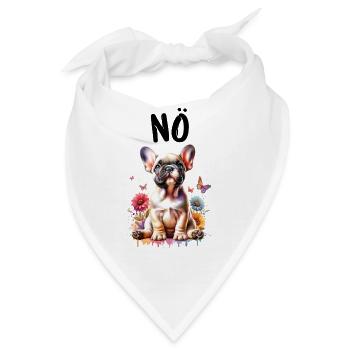 Französische Bulldogge Spruch Nö Hundeliebhaber - Bandana - Weiß - Vorne