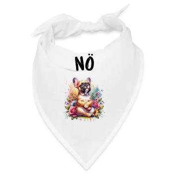 Französische Bulldogge Spruch Nö Hundeliebhaber - Bandana - Weiß - Vorne