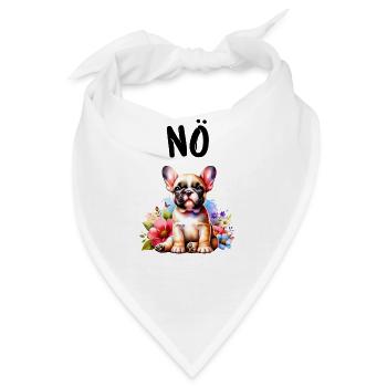 Französische Bulldogge Spruch Nö Hundeliebhaber - Bandana - Weiß - Vorne