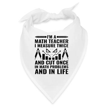 Mathelehrer Schullehrer Lustige Mathelehrer S - Bandana - Weiß - Vorne