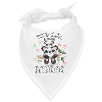 Dieses Maedchen Liebt Pandas - Bandana - Weiß - Vorne