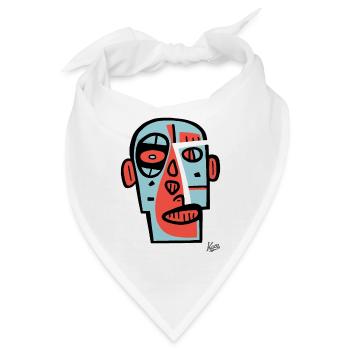 Abstrakte Kubismus Kunst: Ein Gesicht Portrait - Bandana - Weiß - Vorne