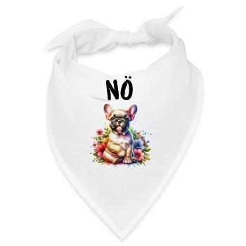 Französische Bulldogge Spruch Nö Hundeliebhaber - Bandana - Weiß - Vorne