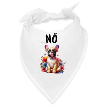 Französische Bulldogge Spruch Nö Hundeliebhaber - Bandana - Weiß - Vorne