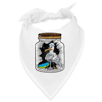 Flaschenpost Möwen Matrosen Matrose Grüße - Bandana - Weiß - Vorne