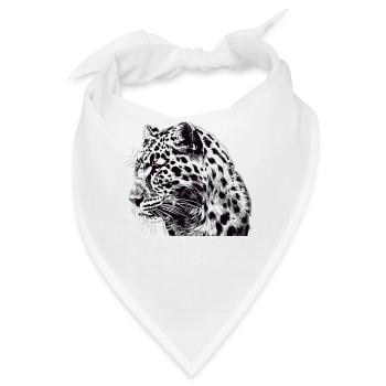 Leoparden Leopard - Bandana - Weiß - Vorne
