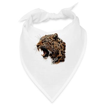Leoparden Leopard - Bandana - Weiß - Vorne
