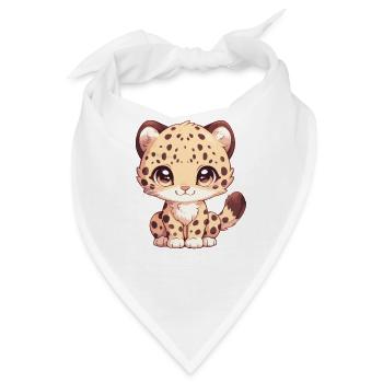 Leoparden Leopard - Bandana - Weiß - Vorne