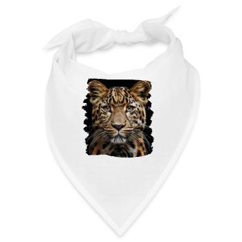 Leoparden Leopard - Bandana - Weiß - Vorne