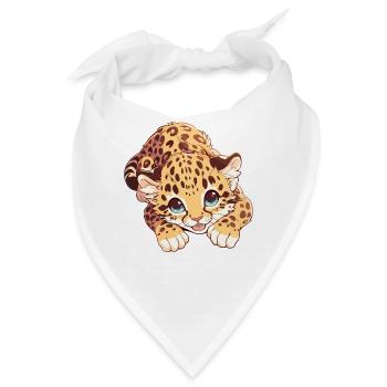 Leoparden Leopard - Bandana - Weiß - Vorne
