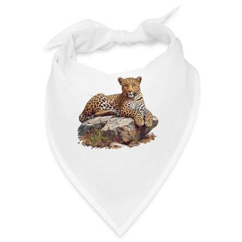 Leoparden Leopard - Bandana - Weiß - Vorne