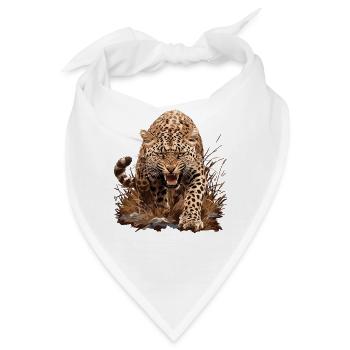 Leoparden Leopard - Bandana - Weiß - Vorne
