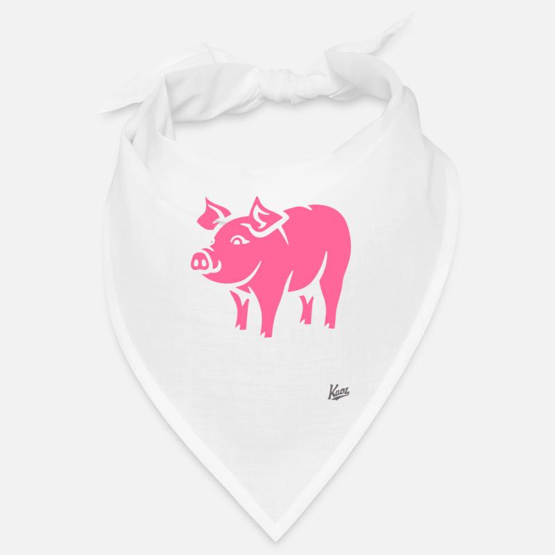 Cochon rose : le cochon rose est stylé ! Bandana