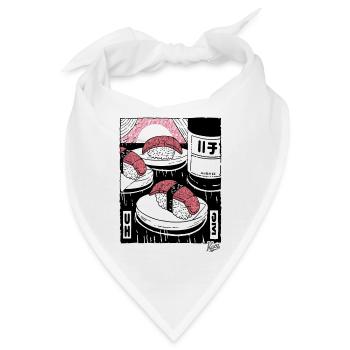 Japanisches Restaurant: Sushi-Rausch - Bandana - Weiß - Vorne