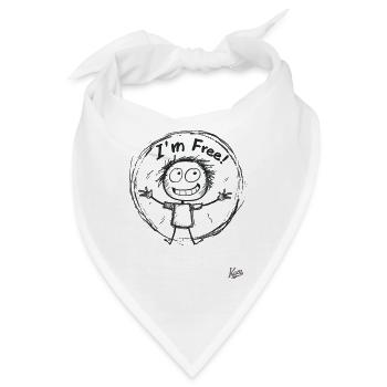 Strichmännchen-Figur: Ich bin frei! - Bandana - Weiß - Vorne
