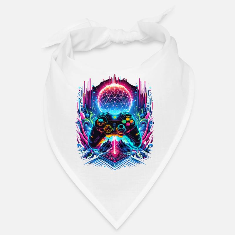 Manette de jeu Cyberpunk de Synthwave - Bandana - blanc