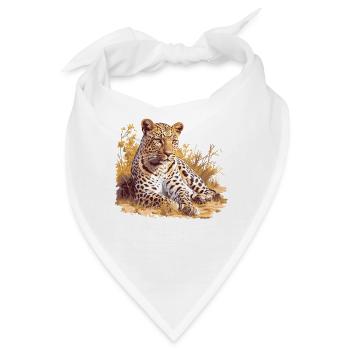 Leoparden Leopard - Bandana - Weiß - Vorne