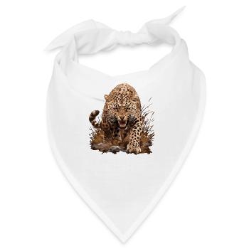 Leoparden Leopard - Bandana - Weiß - Vorne