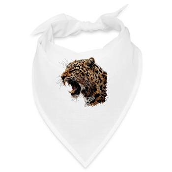Leoparden Leopard - Bandana - Weiß - Vorne