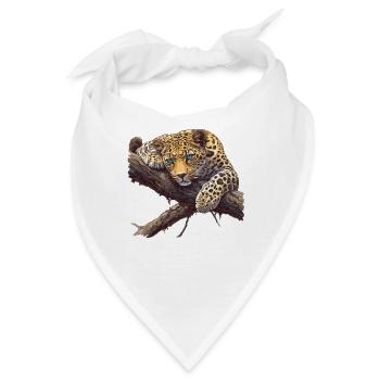 Leoparden Leopard - Bandana - Weiß - Vorne
