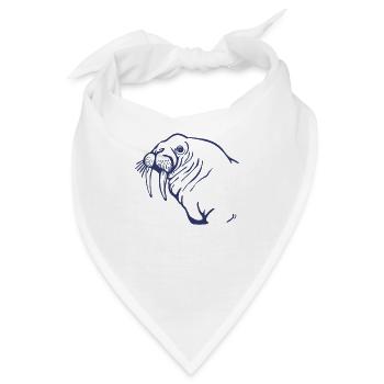 Walross T-Shirt Meeressäuger mit langen Stoßzähnen Meer - Bandana - Weiß - Vorne