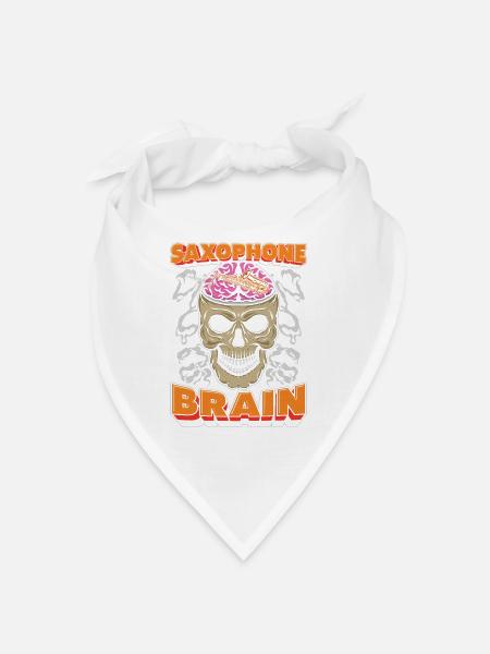Saxophone Saxophone Crâne Saxophone Cerveau - Bandana - blanc
