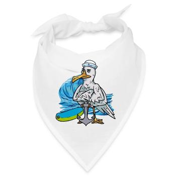 Möwen Seemann Möwe Seemänner Matrose Ahoi - Bandana - Weiß - Vorne
