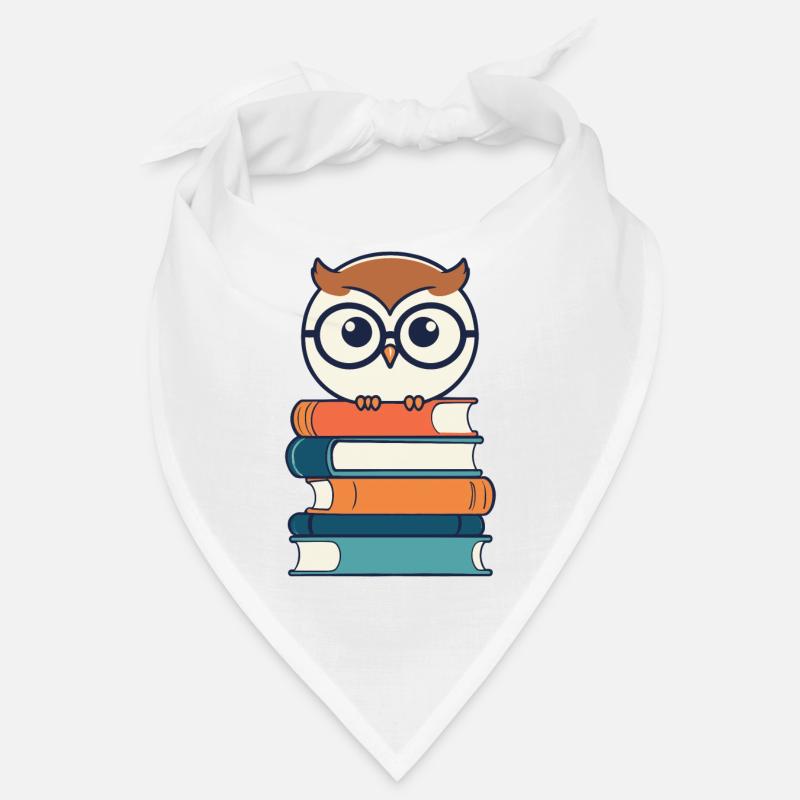 Books Owl Owl Lover Bookworm Illustration Bandana