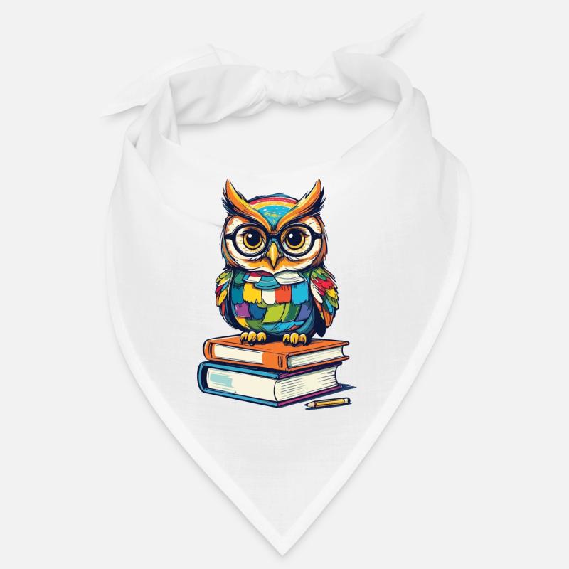 Bücher Eule Eulen Liebhaber Süße Buch Illustration Bandana