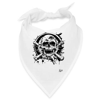 Trash Core: Totenköpfe und Knochen - Bandana - Weiß - Vorne
