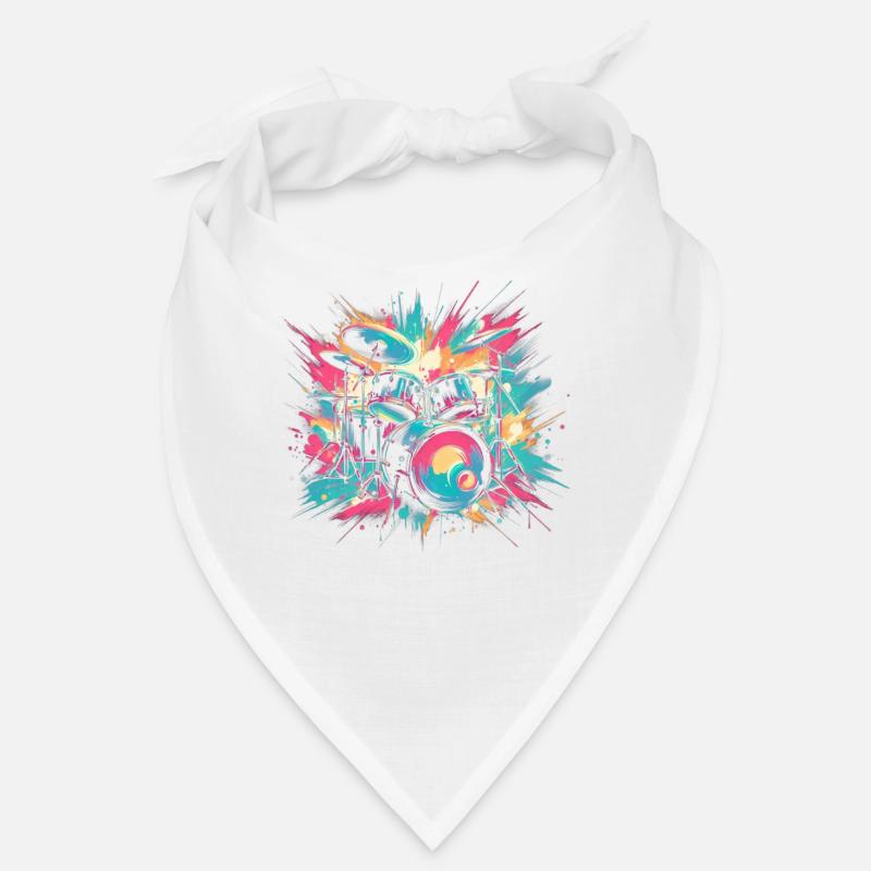 Buntes Abstraktes Drum Set Drummer Drumming Bandana