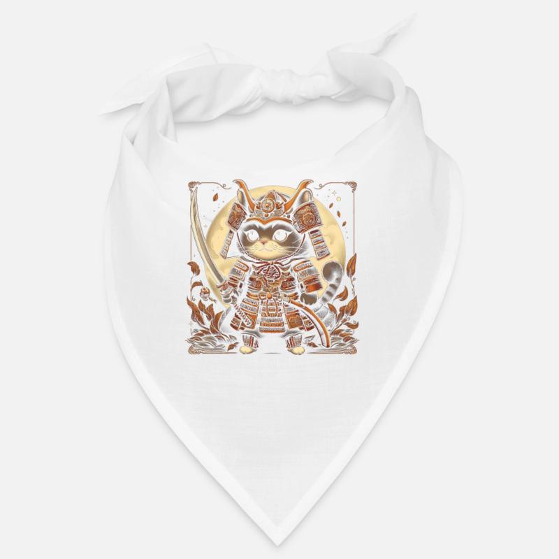 Japanese Samurai Cat Warrior Retro Ninja Bandana