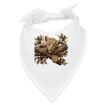 Leoparden Leopard - Bandana - Weiß - Vorne