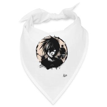 Emo Core: Bad Boy, böser Junge - Bandana - Weiß - Vorne