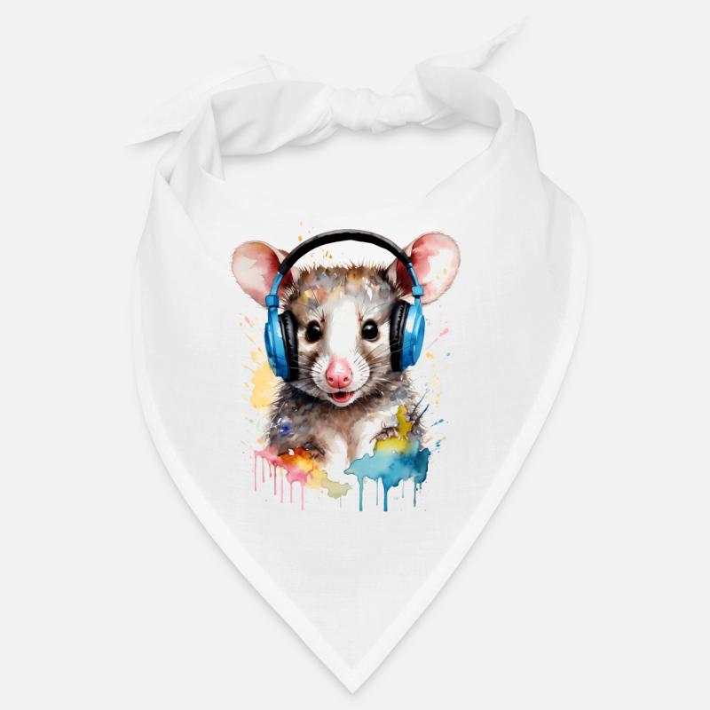 Casque Opossum Imprimé de conception animale colorée Bandana