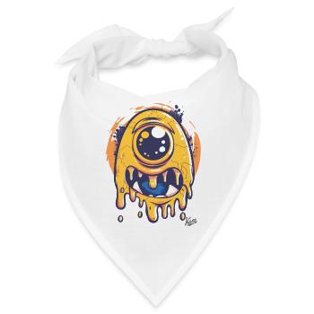 Lustiger Einäugiger Zyklop: Niedliches Monster - Bandana - Weiß - Vorne
