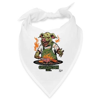 BBQ Grillen: Grillsaison mit Zombie-Schwein - Bandana - Weiß - Vorne